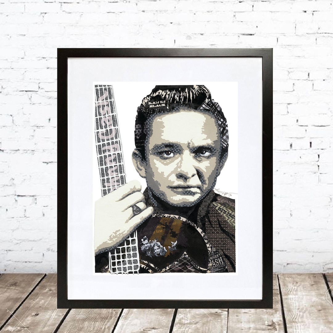 Johnny Cash Art Print: Hand Cut Paper Portrait - Etsy