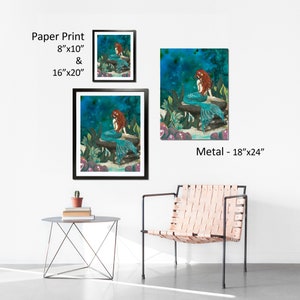 Under the Sea - Mermaid Art Print - Mixed Media Mermaid Artwork ...