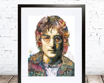 John Lennon Drawing PEOPLE FOR PEACE - Etsy