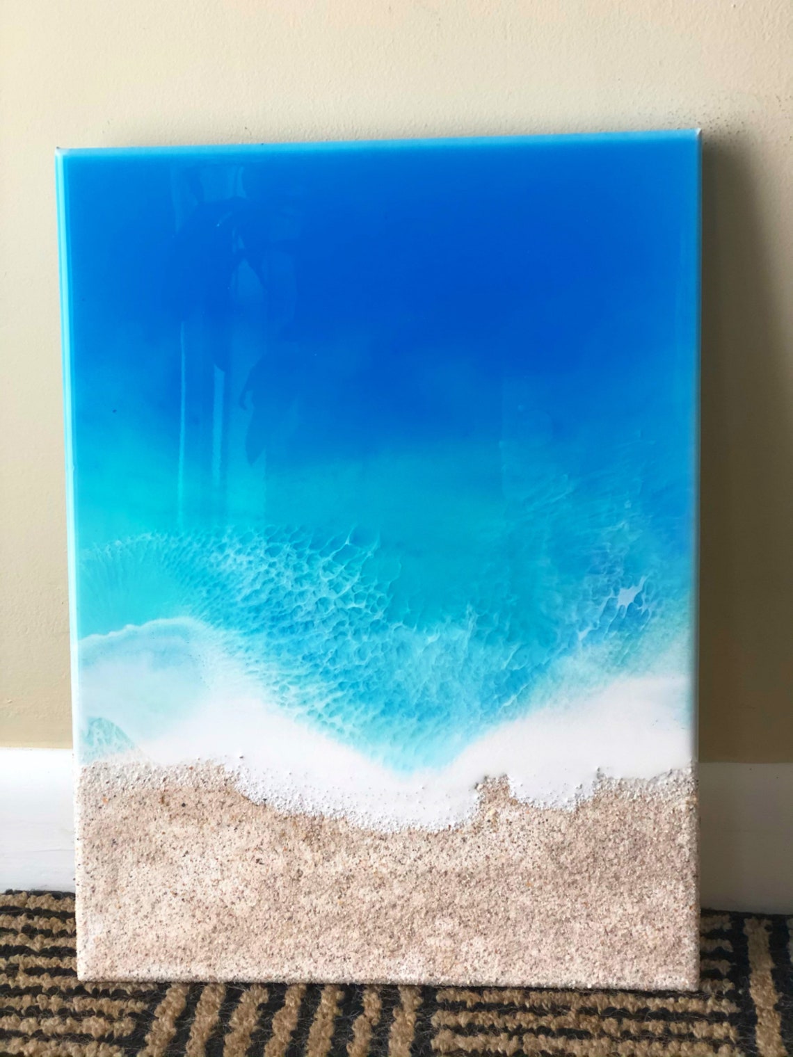 Resin tropical beach set of two 16x12 Canvas art beach Etsy