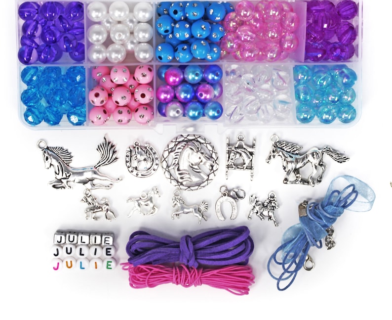 Heavenly Horses Girls Personalized Bead DIY Gift Craft Kit For N