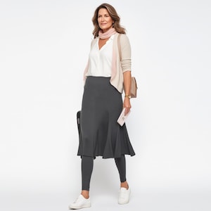 Custom Made A-Line Flare Skirted Leggings, Midi Flare Skirt over Leggings  | Custom Fit Pants for Women Over 50 | XXS–5X | Petite,Tall,Plus