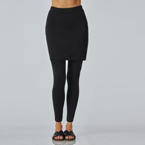 Custom Made Buttery Soft Fitted Skirted Leggings, Cover up Skirt Leggings, Shirt Extender, Travel Essential, Available in Petite, Plus, Tall
