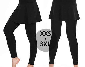 Mini jupe legging évasée, jupe legging douce comme du beurre, legging jupe grande taille, legging jupe dissimulée, rallonge de chemise