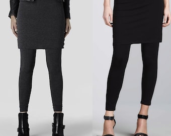 Rok met rok, legging met boterzachte legging, legging met grote maat rok, bedekkende roklegging, shirtverlenger, reislegging