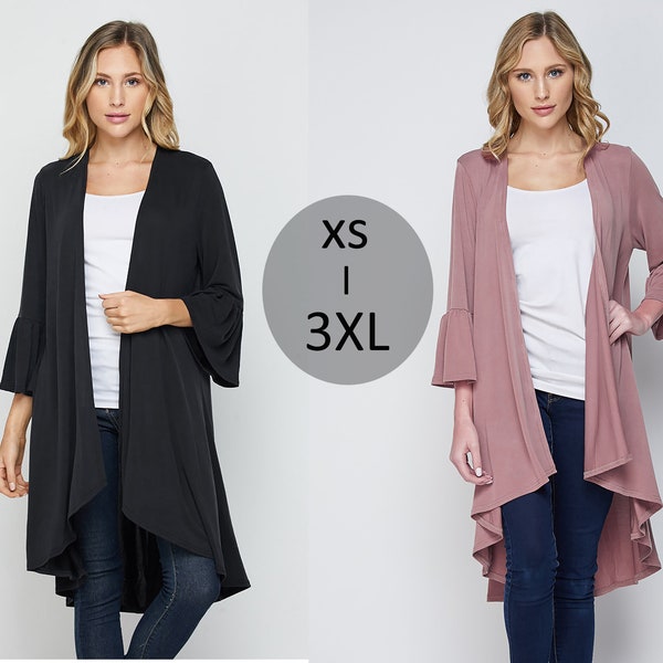 Beautiful Premium Flare Sleeve Duster Cardigan, Plus Sizes are Available!