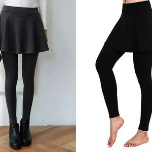 Mini Flared Skirted Leggings, Butter Soft Leggings Skirt, Plus Size Skirted  Leggings, Cover up Skirt Leggings, Shirt Extender 