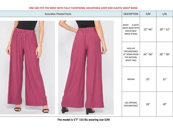Accordion Pleated Wide Leg Palazzo Pants - Etsy