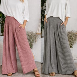 Plissee Hose mit Hoher Taille und weitem Bein - Benutzerdefinierte Länge, Handgefertigt in Los Angeles