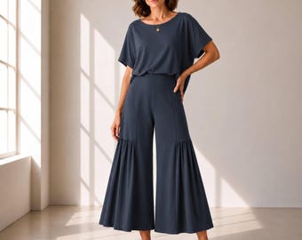 Tiered Wide Leg Gaucho Pants – Custom Inseam, Petite, Tall & Plus Size