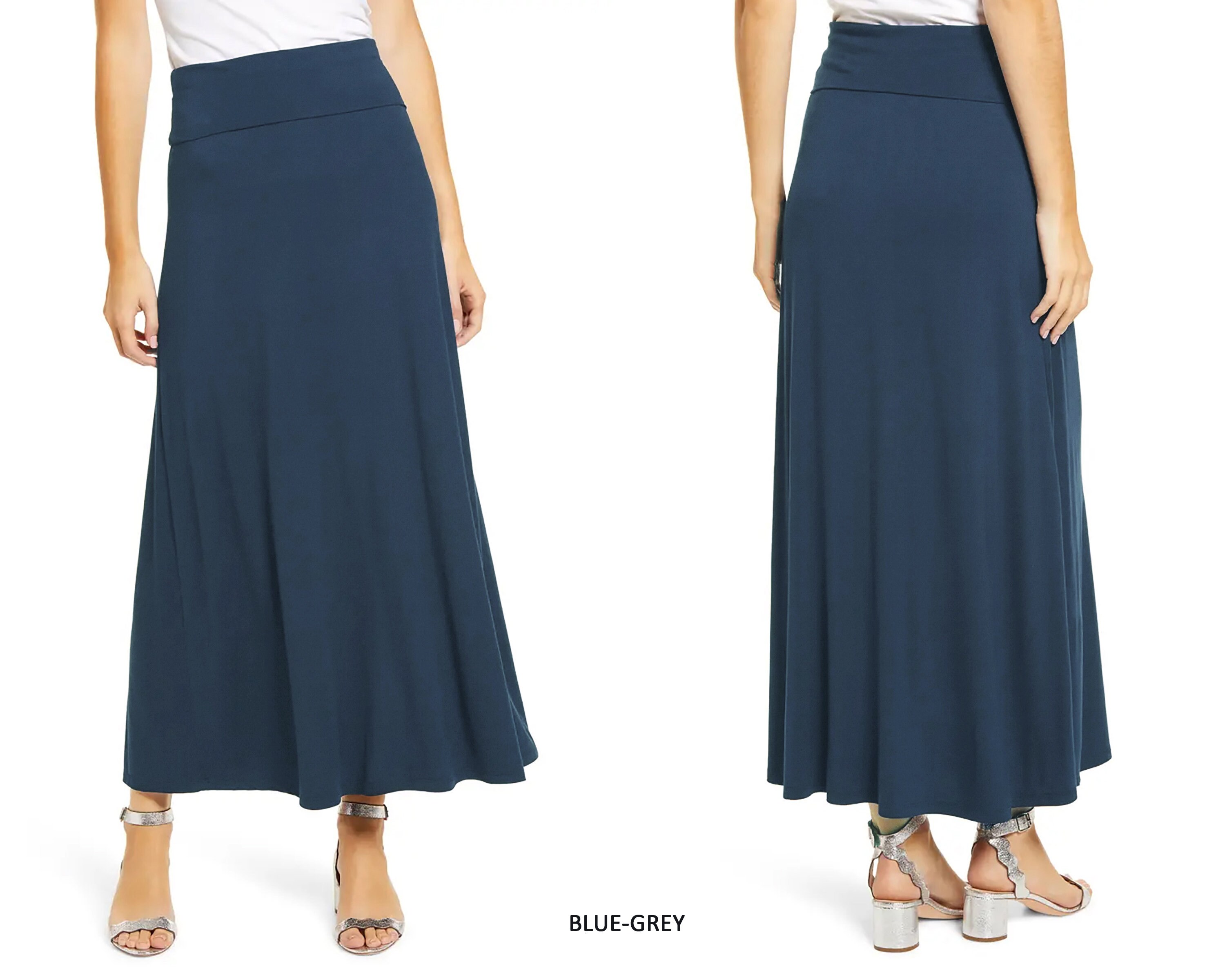 【PORTERNA】Perit folding long skirt Convertible Folded Waist Maxi Skirt/ Custom Made to Your Fit