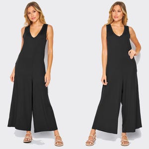 Custom Made Buttery Soft Lounge Wide Leg Overall Jumpsuit - Available in Petite, Plus, Tall, Travel Essential