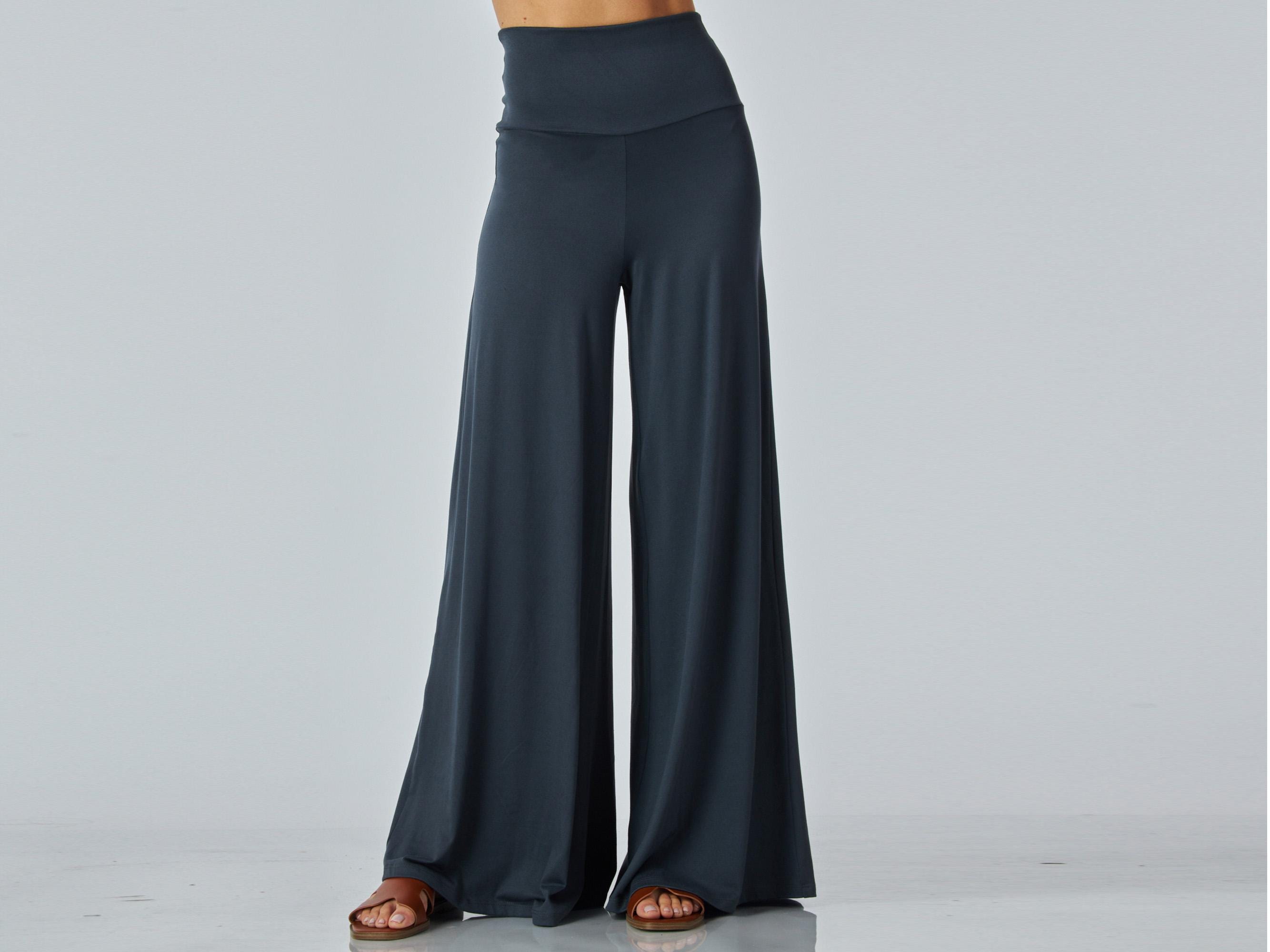 Custom Made Wide Leg Palazzo Pants: Buttery Soft Yoga Waistband - Handmade in USA
