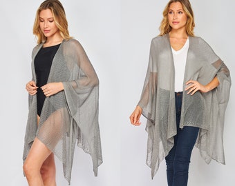 Convertible Crochet Mesh Summer Beach Cover Up / Cardigan