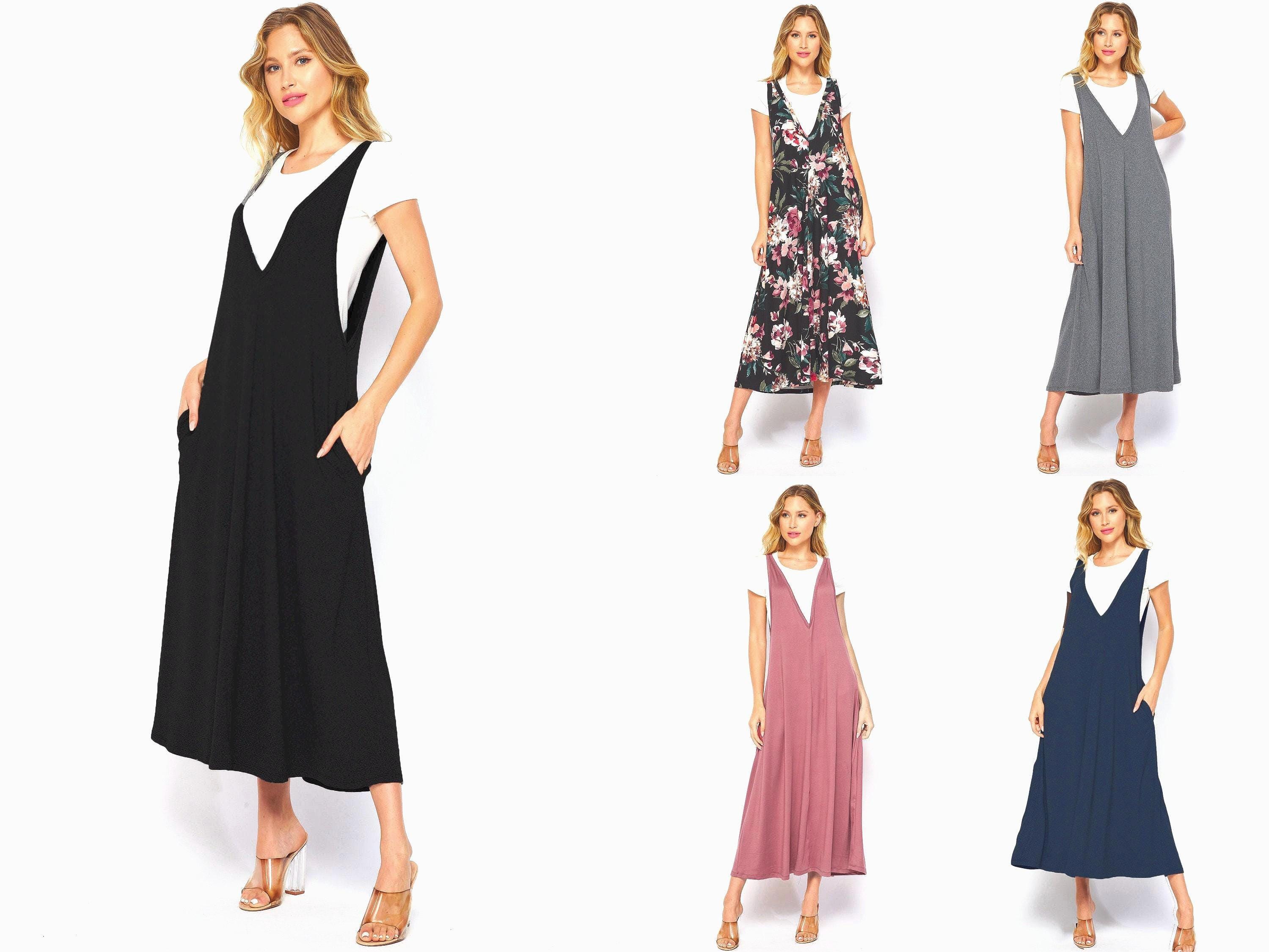 Customizable Flared Overall Dress – Maternity Friendly Pinafore, Plus Size, Petite, Tall, Handmade