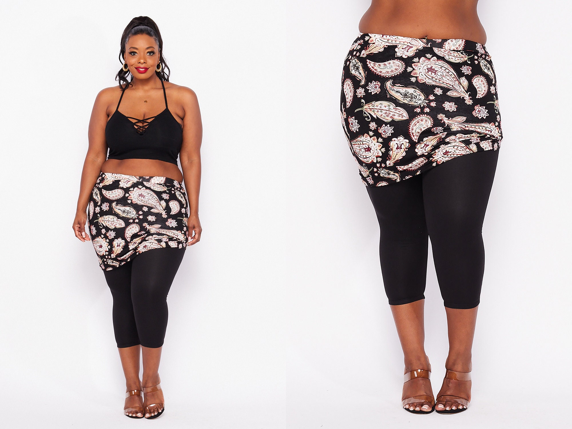 Bamboo Plus Size Legging With Skirt