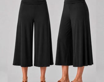 Flowy Gaucho Pants | Wide Leg Culottes, Custom Length, Petite Tall, Handmade USA