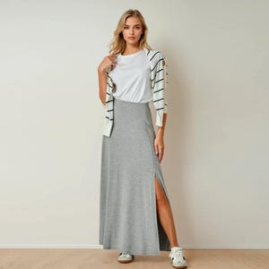 Custom Made Soft Maxi Skirt With Slit, Plus Size Maxi Skirt, Loungewear, Lounge Skirt, Ethical, Made in USA