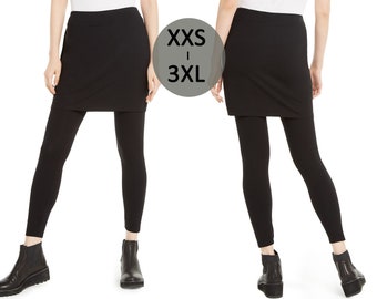 Rok met rok, legging met boterzachte legging, legging met grote maat rok, bedekkende roklegging, shirtverlenger, reislegging