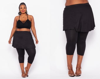 Plus Size Skirted Leggings - Etsy