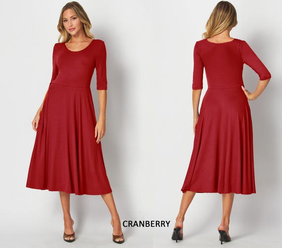 knee length dresses for ladies Italian Punto dress SUNSHINE — Structured Knit Wrinkle-Free main image 1