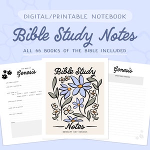 Bible study journal notebook pages for Bible study Christian Bible journal printable notebook Bible Study notes Christian gift for her