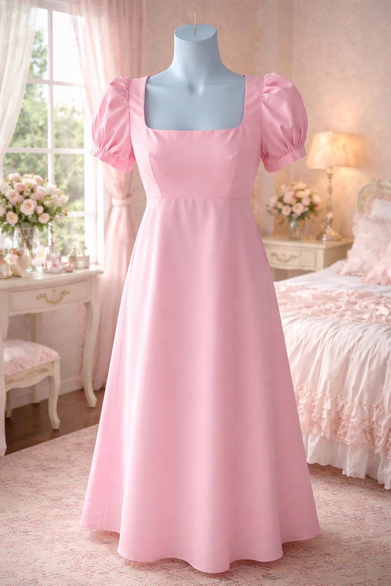 Pink Regency Dress Jane Austen Bridgerton Style Ball Gown