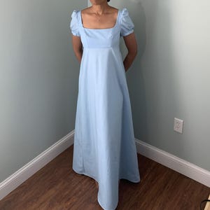 Blue Regency Dress: Jane Austen Style Historical Gown