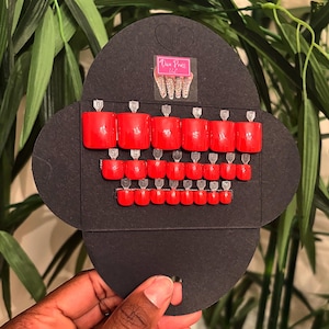 Acrylic Square Toenails| Toenails| Solid Color Toenails| Press on toes| Press on toe nail set| Press on toe nails| Acrylic Nails|Wide nails