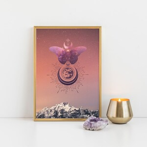 Cosmic Butterfly Art Print | Mountains Print | Physical Print