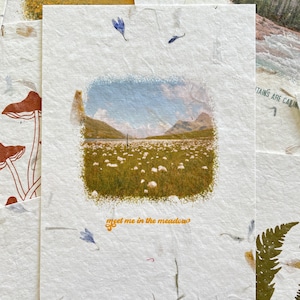Wildflower Meadow Art Print: Handmade Petal Paper (5x7)