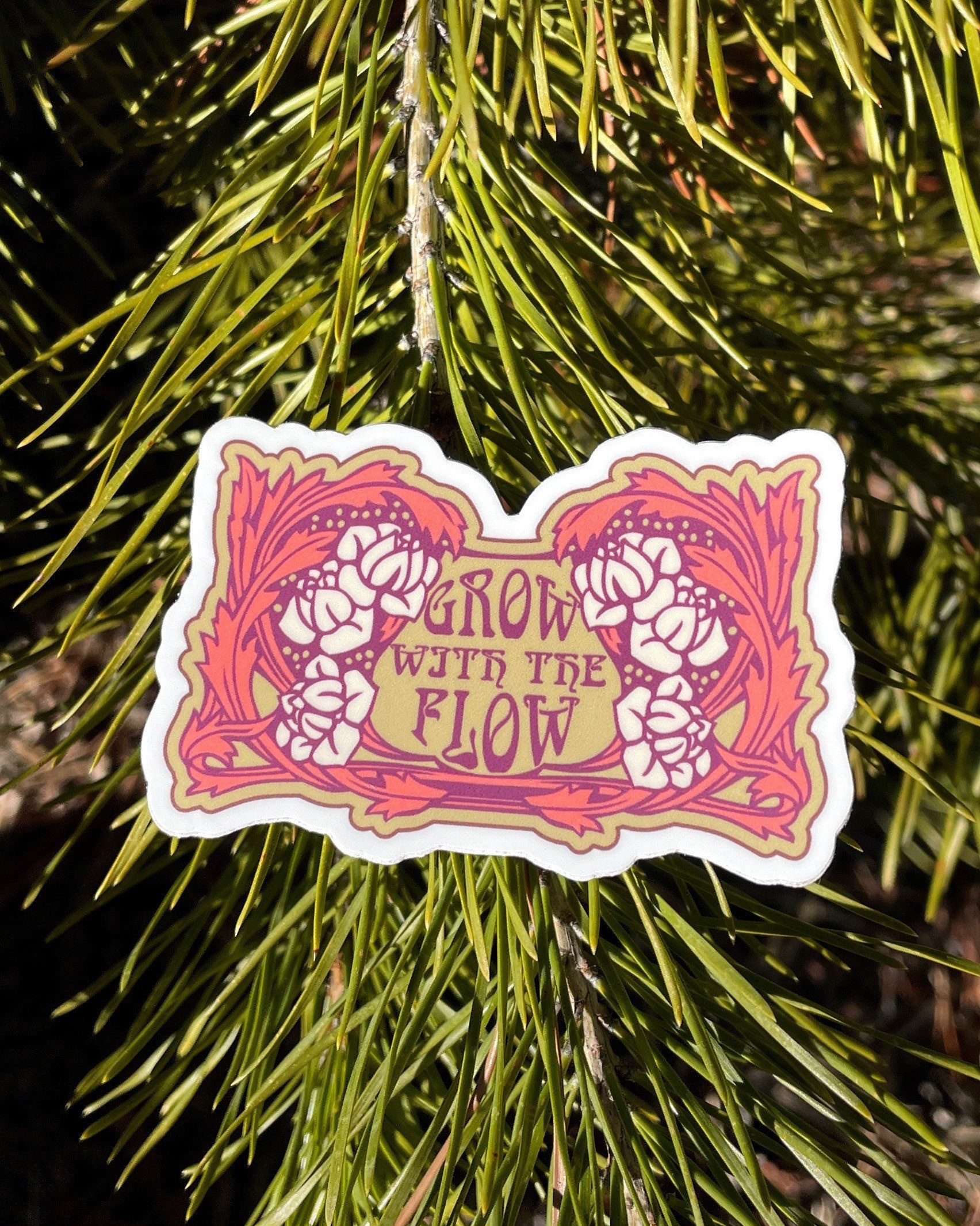 Grow With the Flow Sticker | 70s Style Sticker - Etsy