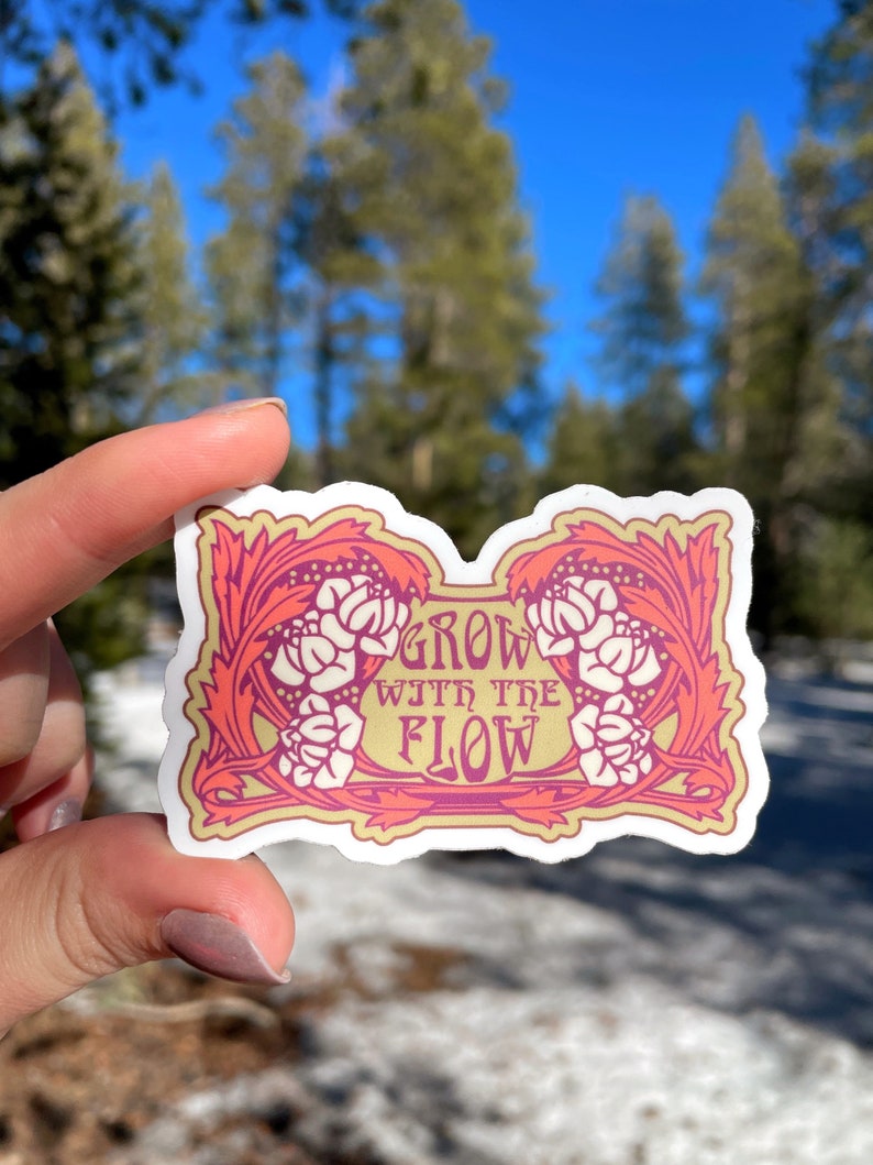 Grow With the Flow Sticker 70s Style Sticker | Etsy