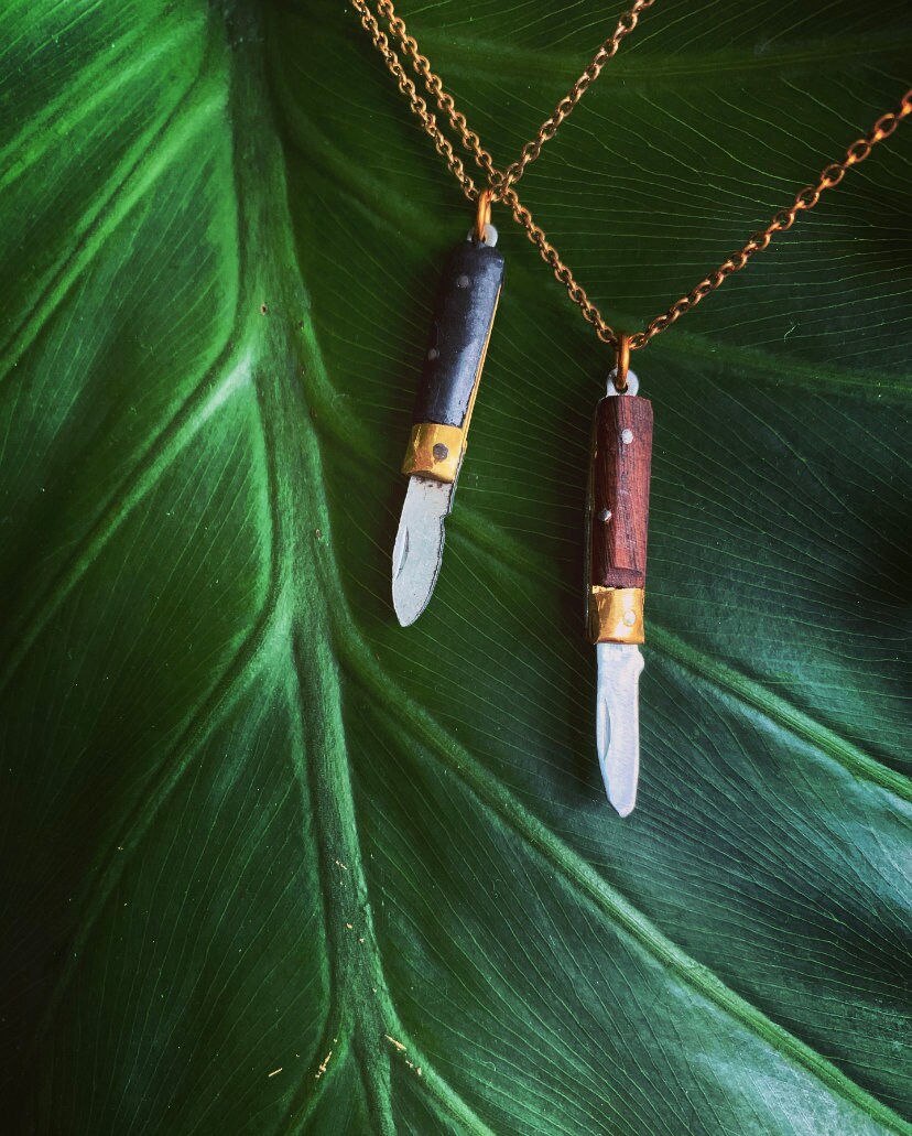 Pocket Knife Necklace Etsy