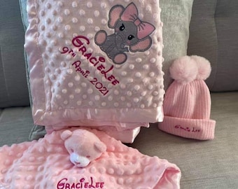 Juego de regalo de bebé personalizado , Regalo de niña, Baby Shower, Baby Shower, Manta de bebé, Baby Girl, Juego de regalo de recién nacido