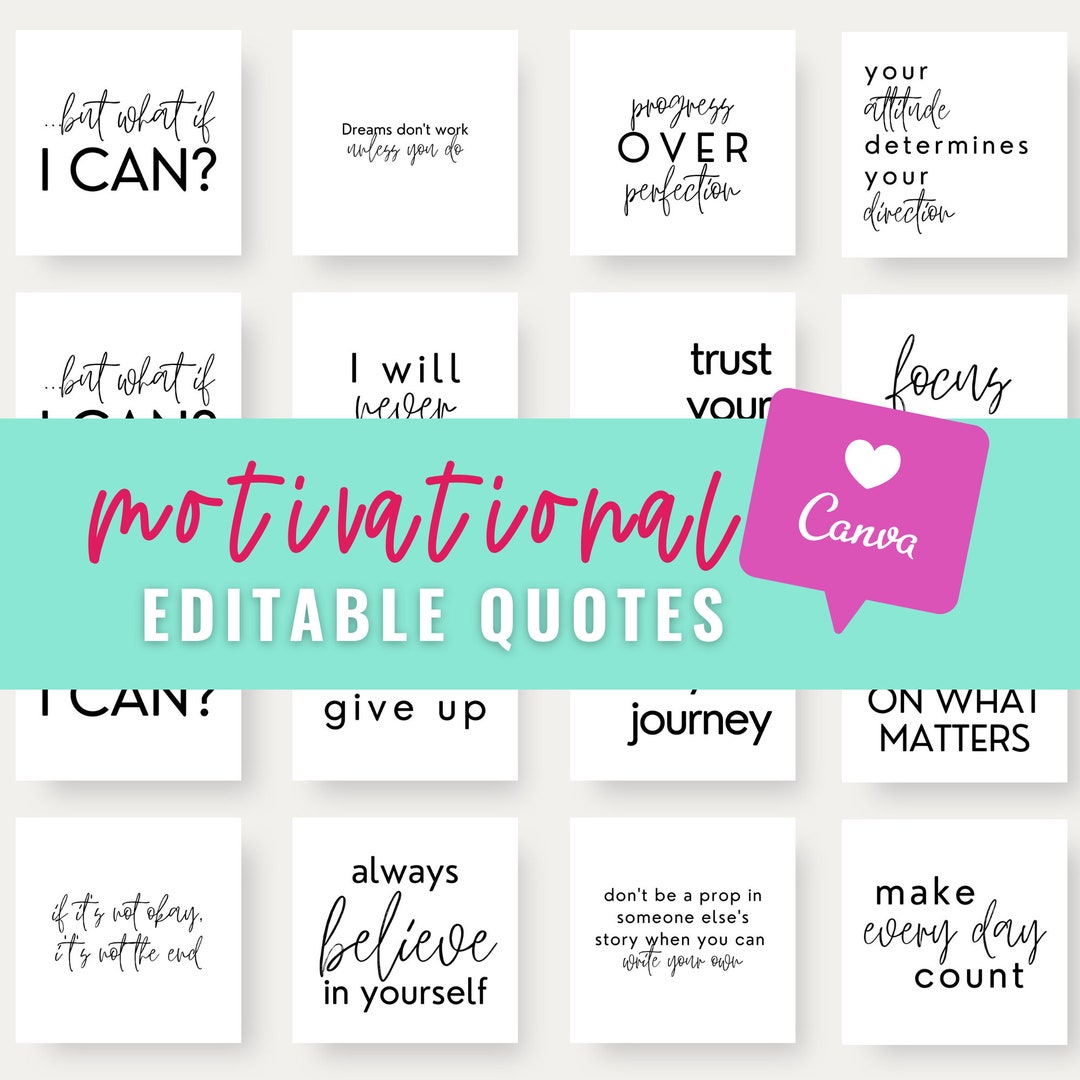 Motivational Instagram Quotes Canva Instagram Templates - Etsy