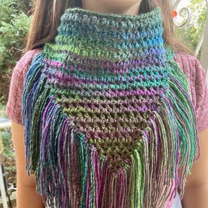 Crochet Bandana Cowl - PDF Pattern, Cowl/Scarf, crochet cowl pattern, scarf pattern, cowl scarf - Instant PDF Download