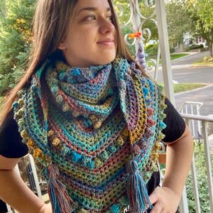 Boiled Wool Shawl, Embroidery, Fiesta Dot