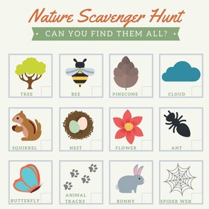 Outdoor Scavenger Hunt, Nature Activity for Kids, Scavenger Hunt for Preschoolers, Kindergarten and Elementary Kids, Fun Games for Kids