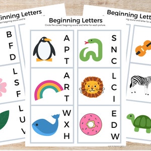 Palabras CVC imprimibles, constructor de palabras, fonética, sonidos iniciales de letras, aprendizaje de letras, fonética, sonidos iniciales, hoja de trabajo de jardín de infantes
