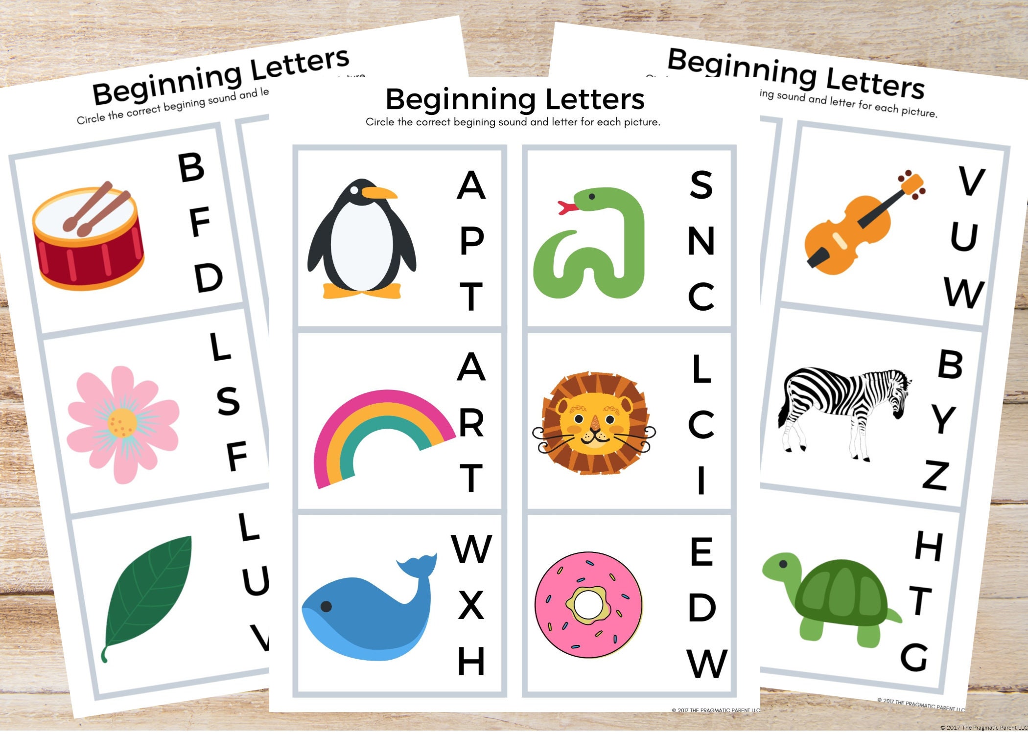 Beginning Sounds CVC Words /p, b ,m, t, d, k, g, f