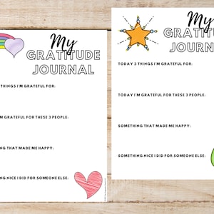5 Kids Gratitude Printables, Kids Gratitude Journal, Gratitude Pages, Grateful Journal, Kids Grateful Printables, Printable Gratitude Pages