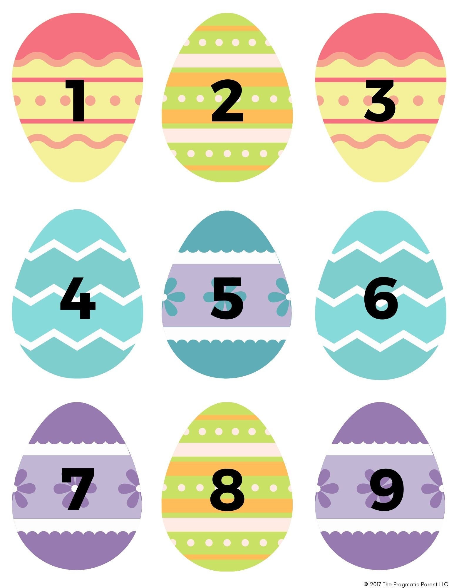 Easter Egg Number Scavenger Hunt, Preschoolers, Kindergartener, Number