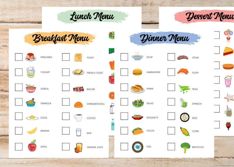 Pretend Play Menus, Kids Play Menus, Kids Kitchen Play Menus, Pretend Play Fun, Printable Menus for Playtime, Kids Fun Activities, Play Menu image 1