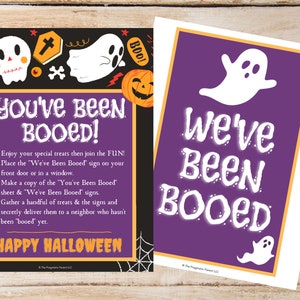 You've Been Booed Printable Set, You've Been Booed Sign, We've Been Booed Sign, Boo Basket Ideas, Halloween Activity, Halloween Boo Set, Kid