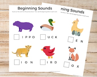 Beginning Sounds Matching Game, Preschool, Kindergartener, Learning Letters, Phonics, PreK, Beginning Sounds, ABCs, Learning Phonics