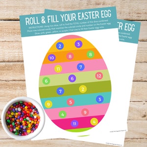 Kid&#39;s Easter Egg Printable Activity: Roll A Easter Egg, Kid&#39;s Easter activity, kids Easter activity, kids Easter roll an Easter Egg, Easter