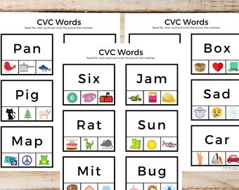 CVC word cards, learning to read, Kindergarten worksheet, Homeschool, Phonics, Beginning Sounds, abc worksheet, CVC words, printable