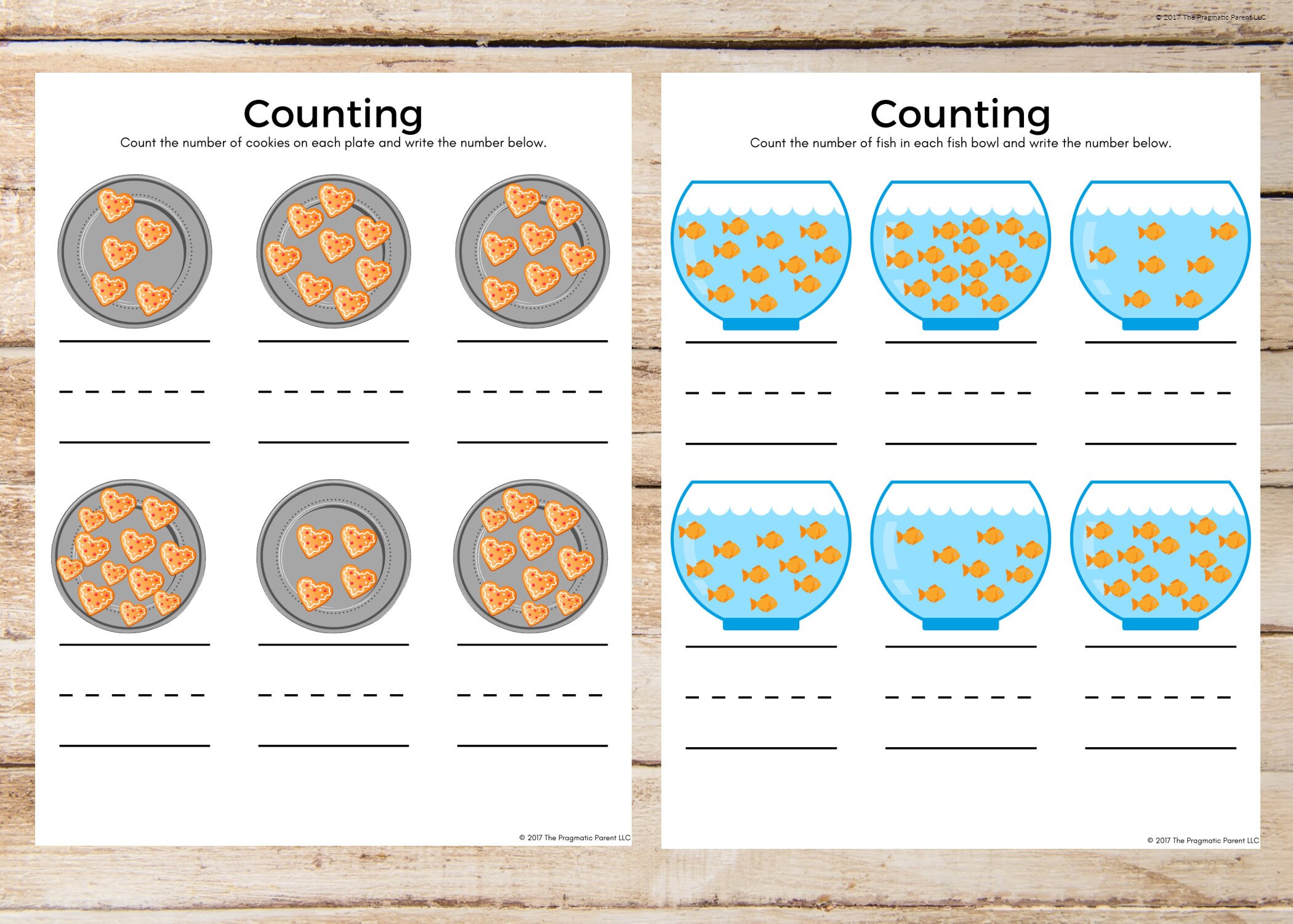 Counting Worksheets Learning to Count Kindergarten - Etsy Israel