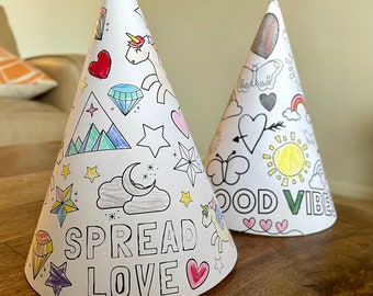 3 Valentine's Day Kid's Party Hats, printable kids valentines hats, kids valentines activity, kids valentines day coloring party hats